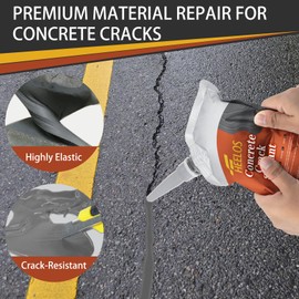 Concrete Crack Filler Self Leveling,6 Pack Slab Concrete Crack Sealant, High Elasticity Cement Crack Filler Repair Sealer, Waterproof Sealing Caulking Adhesive for Driveway, Patio, Sidewalk(Grey)