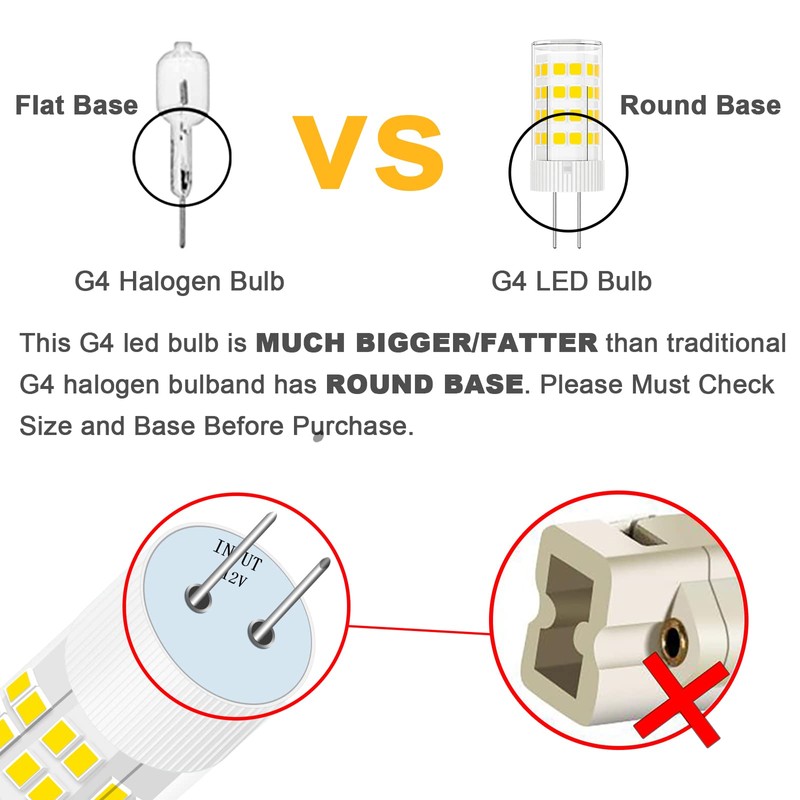 DUMILOO G4 LED Bulb 4W 6000K Daylight White 12V AC/DC