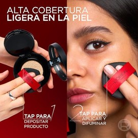 LOréal Paris Infallible 24H Fresh Wear Base de Maquillaje en Cushion, Alta Cobertura con Acabado Mate, 24H Larga Duración y Control de Brillo, Tono...
