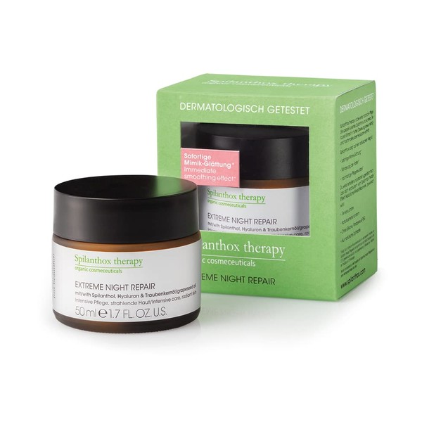Spilanthox therapy Extreme Night Repair - Night Cream with Hyaluronic and Grape Seed Oil for Ageing and Moisture Loss