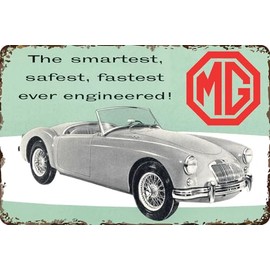 LUCKYLINDE MGA V3 Retro Tin Sign Suitable for MG Oldtimer Fans and Lovers, Workshop and Garages Sign, 20 x 30 cm