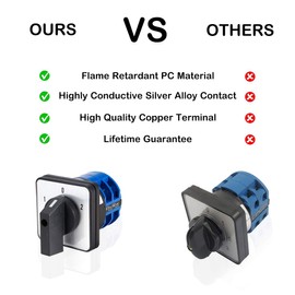 VictorsHome Changeover Switch LW28-32 3 Positions 8 Terminals Universal Rotary Cam Selector Latching Switches 690V 32A