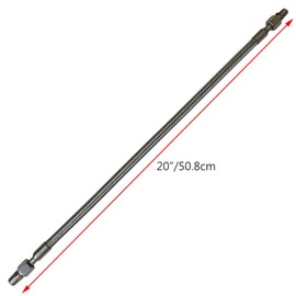 SHOOSHINE 20" Compressor Jumper Hose 1/2" NPT, Air Compressor Hose of Flexible Stainless Steel Body With 1/2" NPT Male Fittings Both Ends Rotate Freely 750°F 450 PSI