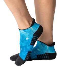 Viasox Ankle Compression Socks for Women & Men, 14 mmHg Support Improves Circulation, Extra Cushioned (Deep Sea, S/M)