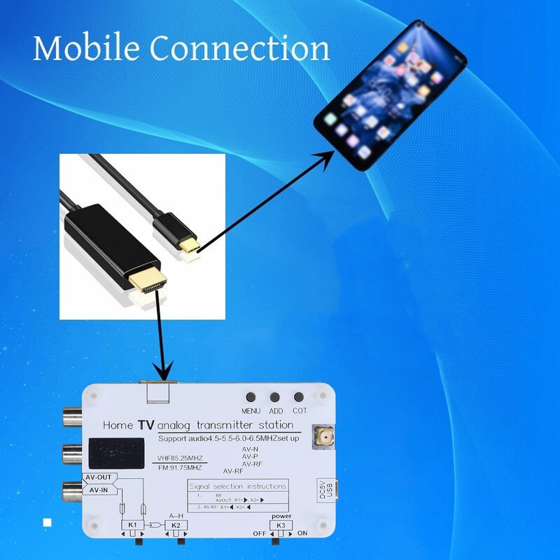 Home TV Analog Transmitter Station Sound Video Signal Transmission AV