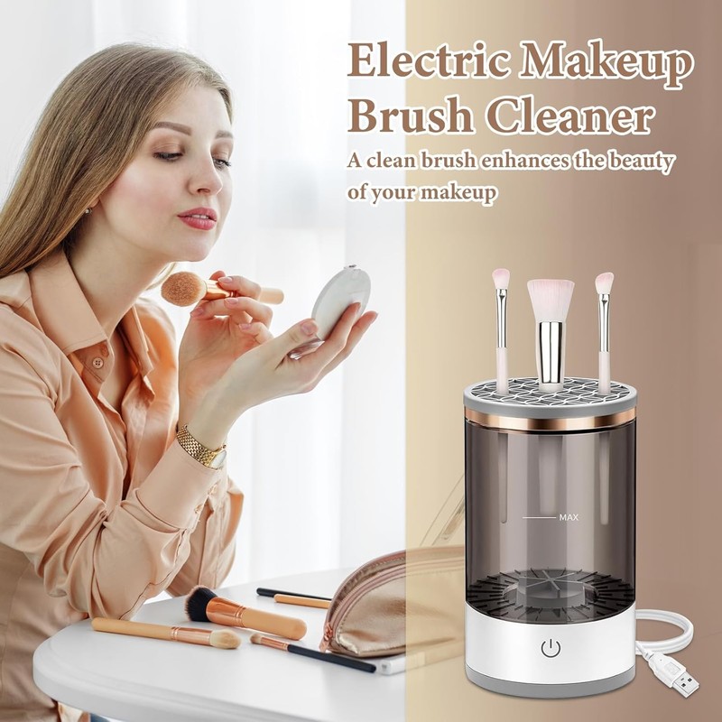Limpiador De Brochas De Maquillaje, Limpiador Automático De Brochas De