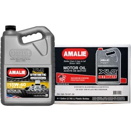 AMALIE XLO Ultimate 15W-40 Synthetic Blend Engine Oil (160-79107-36) 1 Gallon Bottle, Pack of 4 | Made in USA