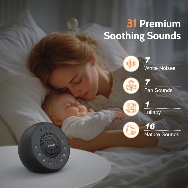 REACHER R2 White Noise Sound Machine for Baby Sleep and