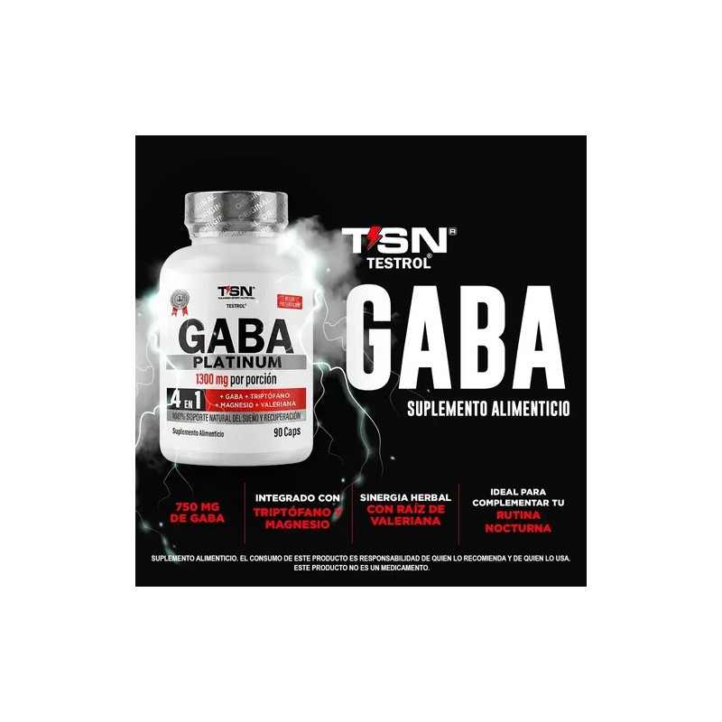 Gaba Tsn Platinum Cápsulas Aminoácidos Vegano Gluten 54g