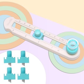 Circle Cutter, Circle Paper Cutter with 4PCS Replacement Blades, Adjustable Any Size8-32CM DIY Circle Cutters for Crafts, Come with Bottom Blade Guard, Easy Operation and Smooth Cuttingaaa