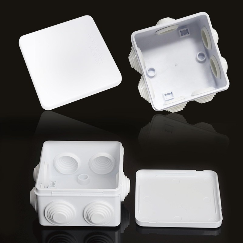PIWOSGOL Pack of 6 Surface-Mounted Junction Boxes, Waterproof Junction Box