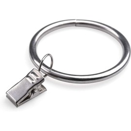 Curtain Rings with Clips - Set of 28,Interior Diameter 1.18",Fits for 1-Inch Rod (Chrome-28Pcs)