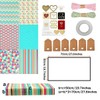 Wrapping Paper, 6 Sheets of Wrapping Paper Set, Christmas Coloured