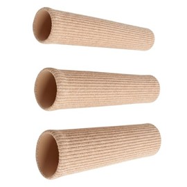 3 Piezas Protector de Dedos del Pie y Mano, Vendaje Protector Antidesgaste, Tubo de Gel Suave y Transpirable Cortable, Alivia Callos y Ampollas, Talla S/M/L (Color Piel)