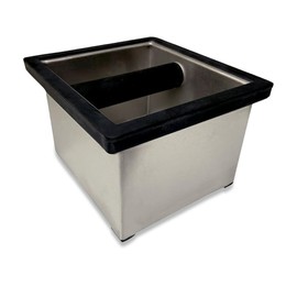 Rattleware Heavy-Duty Stainless Steel Knock Box Espresso Puck Disposal with Welded Bar Splash Guard, Ideal for Home, Cafe, Restaurant, Hotel, Coffee Bar, or Espresso Station (6" x 5.5" x 4")