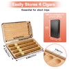 Cigar Travel Case Leather Cigar Humidor Cedar Wood Lining, 4-