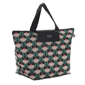 ANNA SUI 000298-0003-01 Eco Bag (Ripplever) with Zipper, My Bag, Retro Flower, Green (Packaged), green