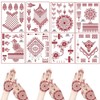 8 Sheets Brown Tattoo Kit,Red Brown Temporary Tattoo Stickers Waterproof