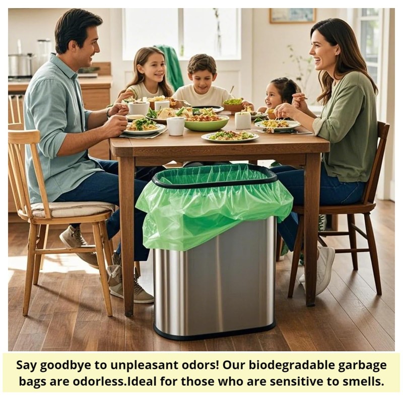 13 Gallon Biodegradable & Compostable Heavy-duty Trash Bags, 60 Count