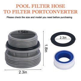 4560 Pool Hose Conversion Adapters Kit for Intex Hayward Coleman Pool Filter Pump Adapter 40mm to 1 1/2 Inch Kit for Intex Hose Conversion Adapter Kit Pool Hose Connector Above Ground Part - 4 Pack