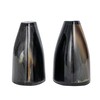 Creative Co-Op, Black, Horn Salt and Pepper Shakers, Set of