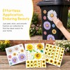 7 Pcs Sheets Wheelie Bin Stickers, Flower Dustbin Sticker Sunflower