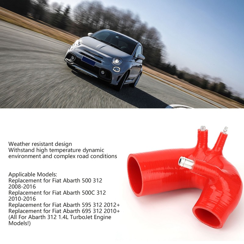 Silicone Intake Hose Pipe Kit Replacement For Fiat Abarth 500