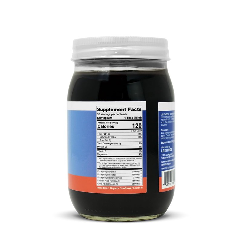 Lekithos Organic Sunflower Lecithin Liquid - 16 fl oz -