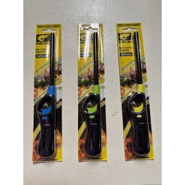 Fireplace Neon Multi-Purpose Refillable Lighters Fireplace Grill Gas Stove (3 Pack)