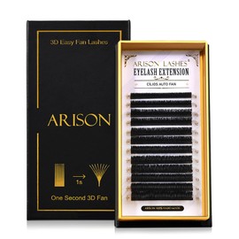 Arison Lashes 3D Easy Fan Lashes 0.03丨0.05丨0.07丨0.10 Thicknesses B丨J丨C丨CC丨D丨DD丨M丨L Curl Eyelash Extension Volume 1 Second Blooming Flower Fake Lash(3D Easy Fan 0.03-D-8-15mix)