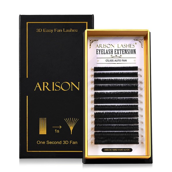 Arison Lashes 3D Easy Fan Lashes 0.03丨0.05丨0.07丨0.10 Thicknesses B丨J丨C丨CC丨D丨DD丨M丨L Curl