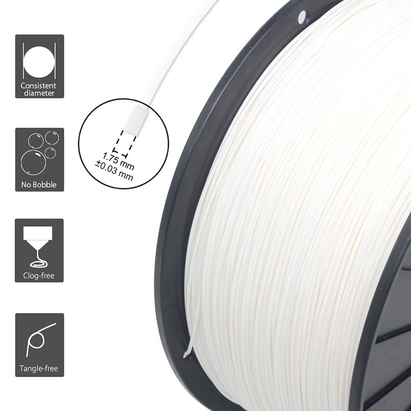 RepRapper White MPLA (Modified PLA) Extra Strong PLA Plus Filament