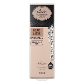 Visee OC-415 Filter Skin Liquid Foundation, Slightly Darker, Natural Skin Tone, 1.1 fl oz (30 ml)
