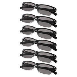 6-Pack Eyeglasses with Spring Hinges Sunshine Readers for Man and Women Professional GreyLens without strength