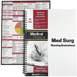 Med/Surg Brain Sheet Nursing Report Sheet - Nurse and CNA Brainsheet Notebook - 75 Patient Templates