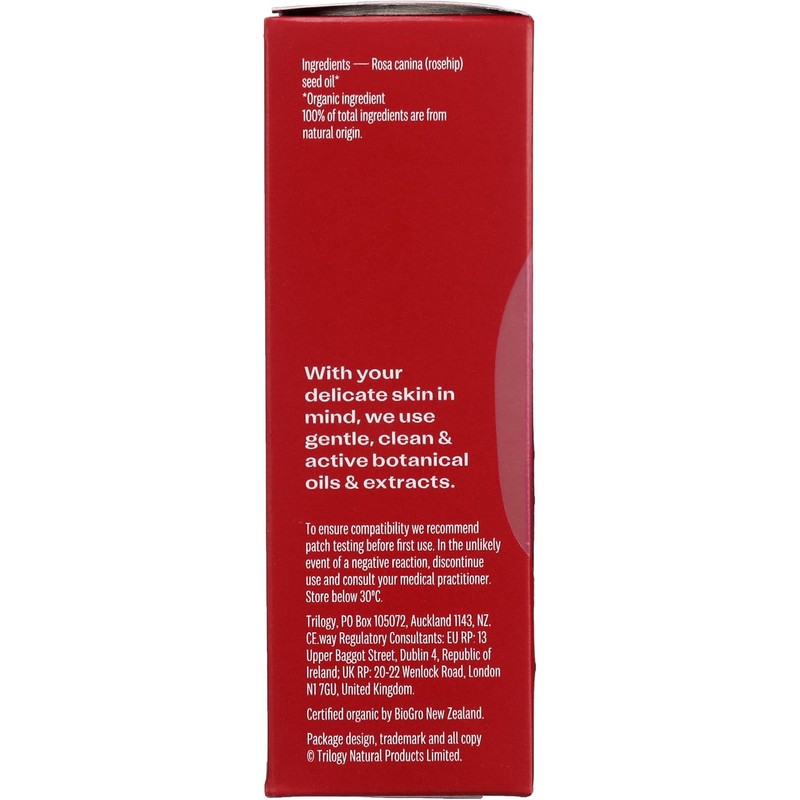Trilogy Certified Organic Rosehip Oil for Unisex, 0.67 Ounce