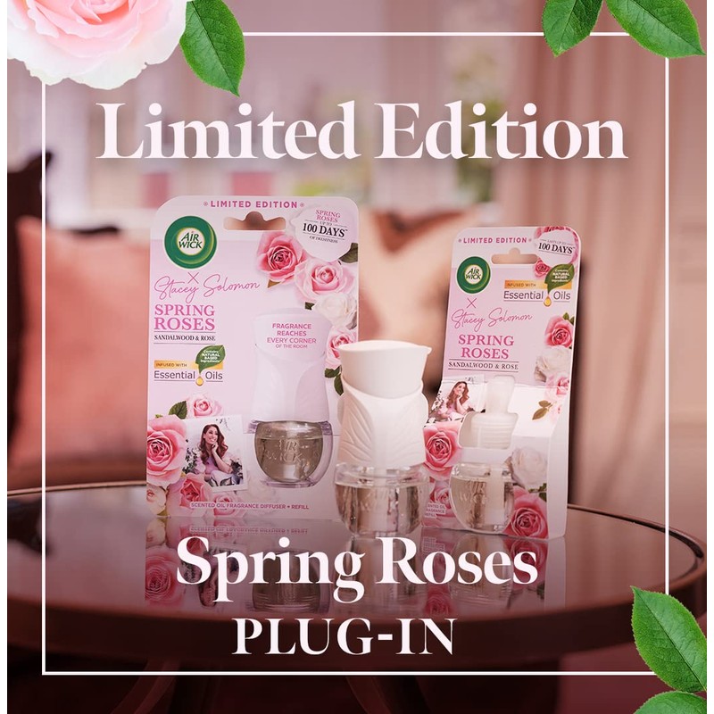 Air Wick |Spring Roses |Plug in Air Freshener Refill |19ml|