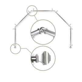 13/16" Moyat 5-Sided Bay Window Curtain Rod - Satin Nickel