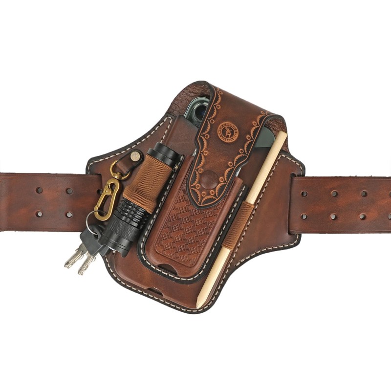 Tourbon - Estuche de cuero para teléfono celular, funda para