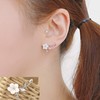 Hiqmic 925 Sterling Silver Flower Leaves Stud Earrings Piercing for