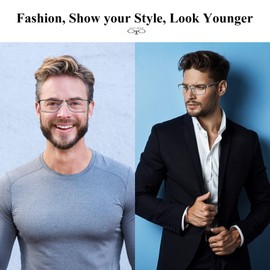 Lcbestbro 3 Pack Business Blue light Blocking Reading Glasses for Men, 2.0 Metal Readers