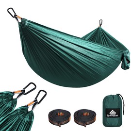 NATUREFUN Hamac Ultra-léger de Voyage Camping | 300 kg Capacité de Charge,(275 x 140 cm) Nylon à Parachute| 2 x Mousquetons de qualités, 2 x Sangles de Nylon| pour Jardin d'interieur/extérieur