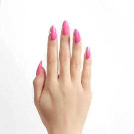 Tejecu Press on Nails Medium Fake Nails with Glue on nails Almond False Nails Bright-coloured Rose Red Reusable Stick On Nails for Women in 12 Sizes And 24pcs Acrylic Nails set…