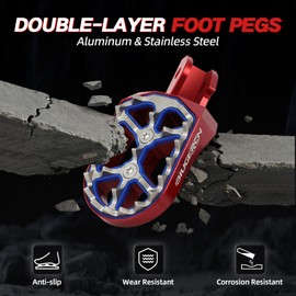 Double Deck Dirt Bike Foot Pegs for Surron S/X TALARIA MX4 MX5/79Bike-Red