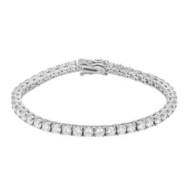 Gold Gala Tennis Bracelet 925 Sterling Silver with White Zirconia for Men and Women, Sterling Silver, Cubic Zirconia