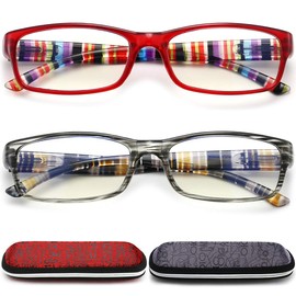 Reading Glasses Blue Light Blocking - 2 Pairs Anti Glare Computer Readers for Women Men +2.75 Magnification Eyeglasses