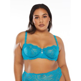 Savage X Fenty Sujetador romántico con cordón para mujer, Laidback Azul, 46DDD