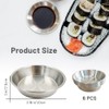 Huakaile 6Pcs Stainless Steel Sauce Dishes Round Seasoning, Soy Sauce