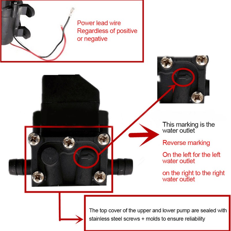 Backflow Diaphragm Pump Mini Self Priming G1/2 DC12V FL3210H-80W 10mm