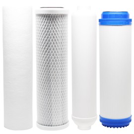 Replacement Filter Kit Compatible with Aquasafe Home II RO System - Includes Carbon Block Filter, PP Sediment Filter, GAC Filter & Inline Filter Cartridge - Denali Pure Brand